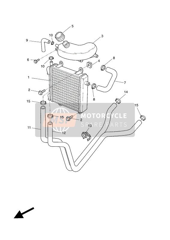 Yamaha YQ50L 2002 Radiator & Slang voor een 2002 Yamaha YQ50L